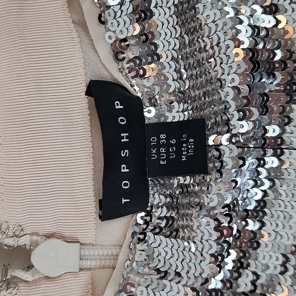 NWT Sz6 Topshop Sequin Ombre Midi Skirt with Side Slit - Picture 7 of 9